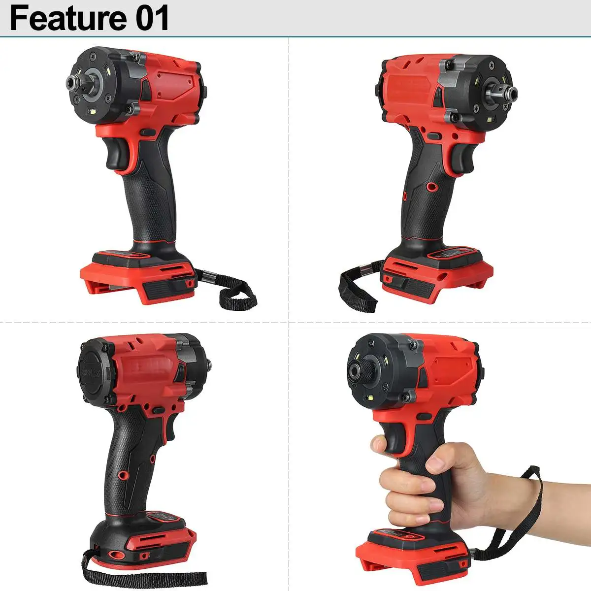 2000N.m Variable Speed Brushless Electric Impact Wrench 1/2