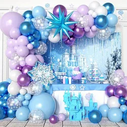 136pcsSnowflake Balloon Arch set Perfect for Winter Wonderland themed parties ideal for wedding birthdayanniversary celebrations