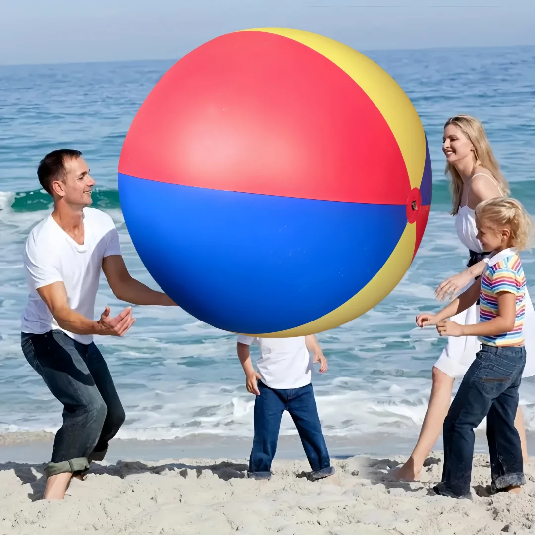 Novo ao ar livre gmaes brinquedos divertidos gigante bola de praia ao ar livre colorido pvc bola inflável para jogos de gramado diversão escolar atividades familiares