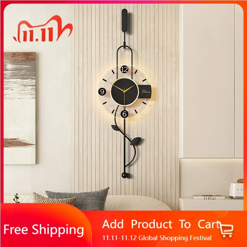 

Restaurant Cute Wall Clocks Digital Luxury Restaurant Interior Art Mural Wall Watch Aesthetic Vintage Reloj Pared Home Decor