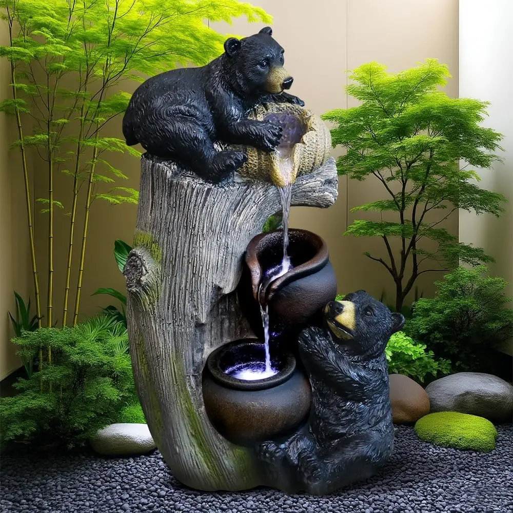 

Smart Big-Sized Outdoor Waterfall Fountain - Outdoor Garden Water Feature with Zen Water Falls for Outside Garden & Home/Office