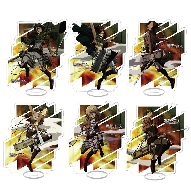 Attack On Titan Armin Arlert Eren Yeager Mikasa Anime Acrylic Figure Display Stand Model Plate Keychain Friends Girl Gift School