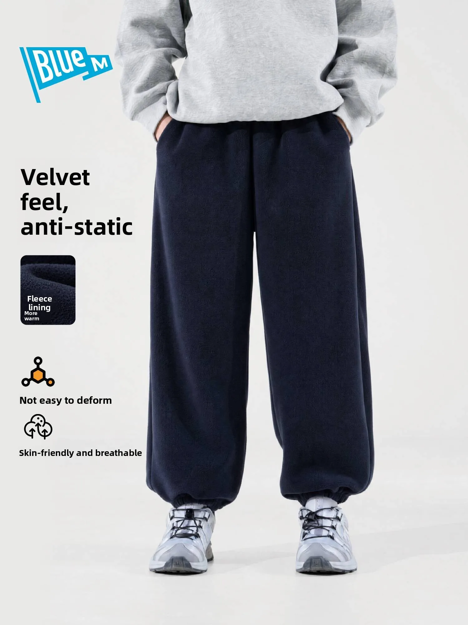 Bluem Boys Fleece Lined Sports Pants Children's Long Winter Trousers Casual mid Waist Cargo Pants for Kids a Class Safety