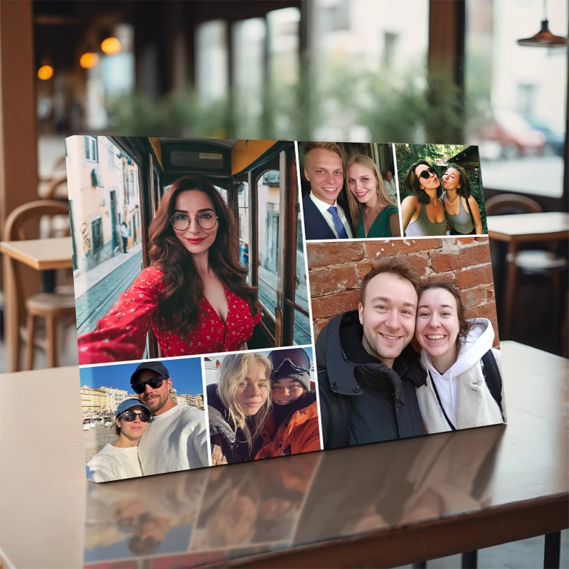 قطعة واحدة من ملصقات الحائط متعددة الصور، هدية الذكرى السنوية، دافئة، ديكور منزلي حديث، لوحة قماشية بدون إطار #2