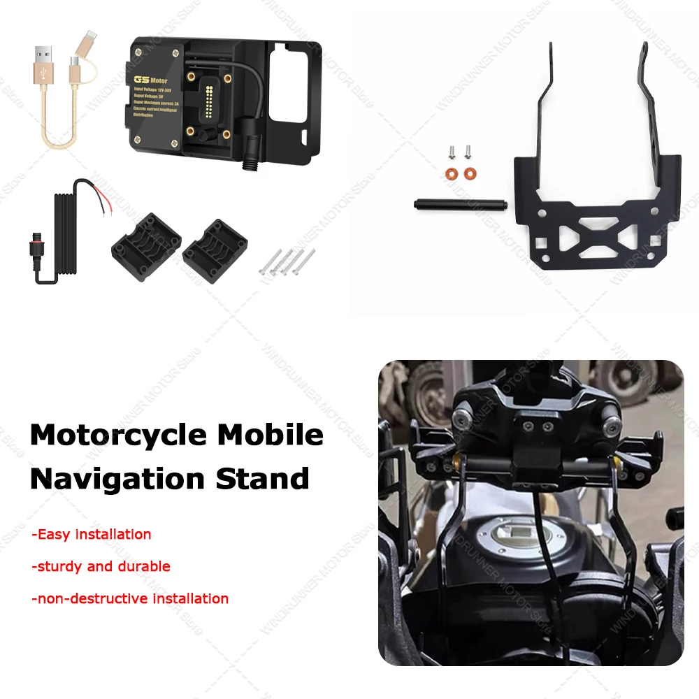 For F850GS ADV 2019-2024 F850GS 2023 2024 F850GS ADV Motorcycle Accessories Mobile Phone Navigation Bracket Phone Holder 3