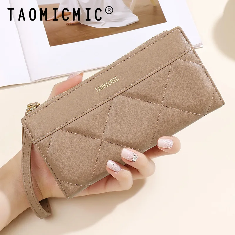 

Модный минималистичный длинный женский кошелек, двойной складной большой валютный держатель для карт, ремешок, ручной зажим для денег