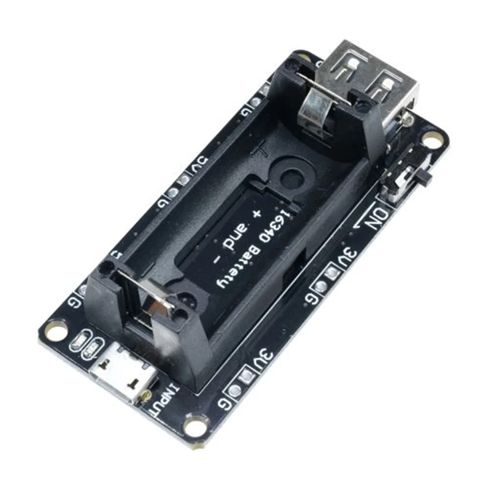 16340 Micro USB Power Bank Battery Charger Module Dual Output 3.3V 5V Rechargeable Battery Holder Lithium Battery Charging Board