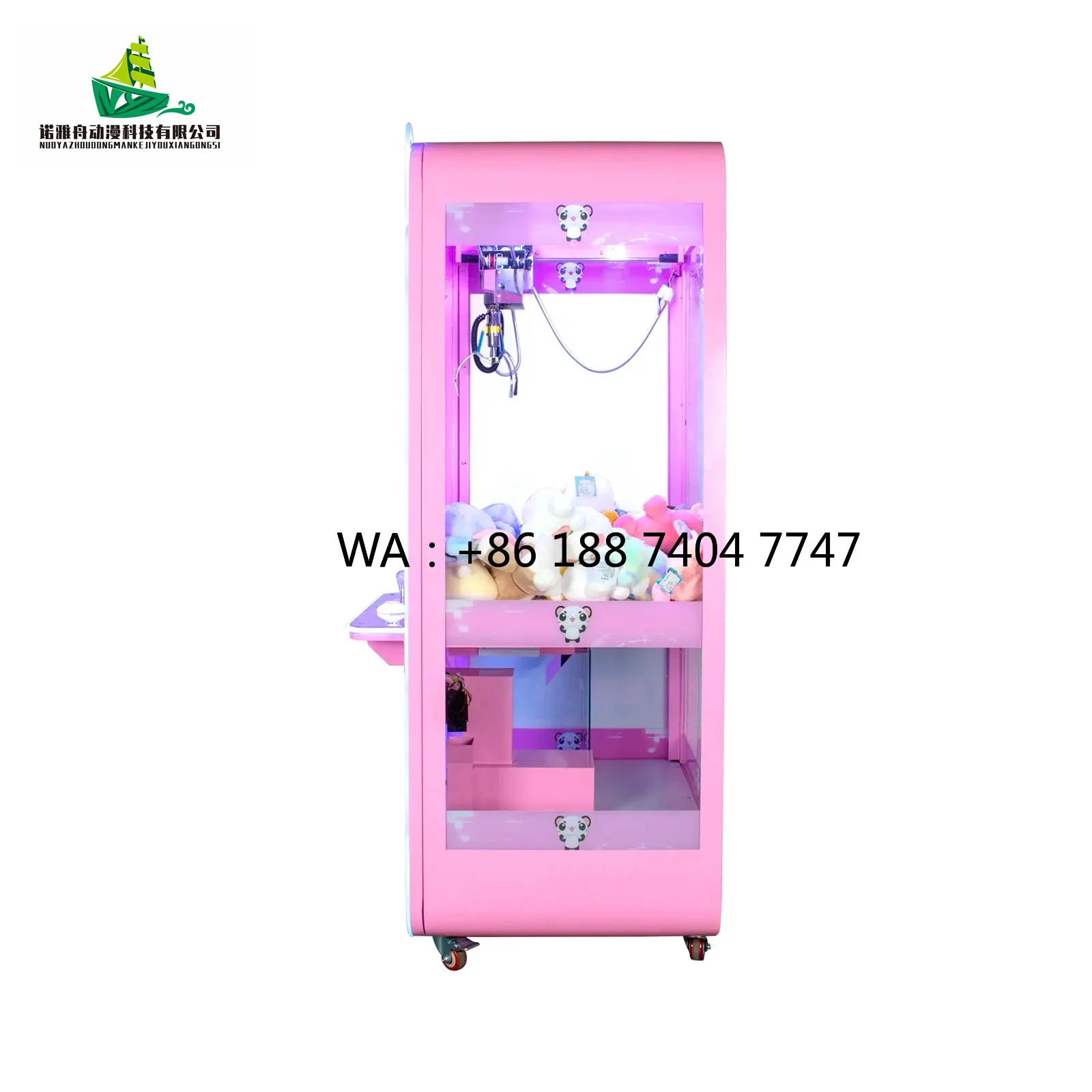

Manufacturer Wholesale Coin Operated Plush Doll Gift Pink Arcade Crane Claws Machine