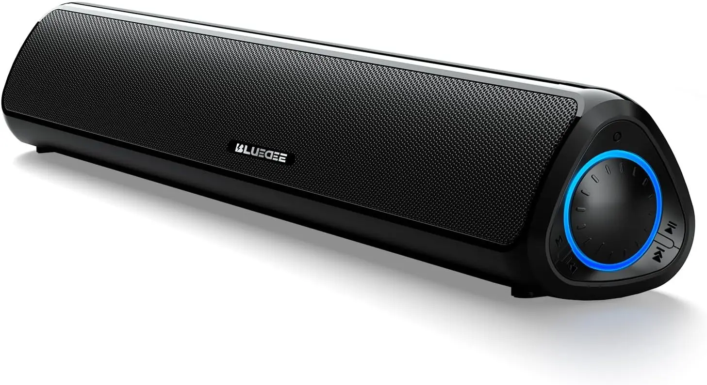 

20-ваттная Hi-Fi стереосаундбар-колонка для ПК с Bluetooth 5.3 и AUX, тонкий дизайн для настольных компьютеров, ноутбуков и мониторов