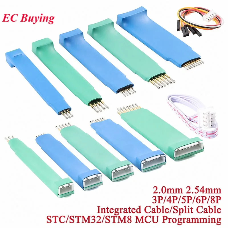2.54mm 2.0mm 3P 4P 5P 6P 8P Spring Test Needle Pin Program STC STM32 STM8 Chip Machine Burning Write Microcontroller Programming
