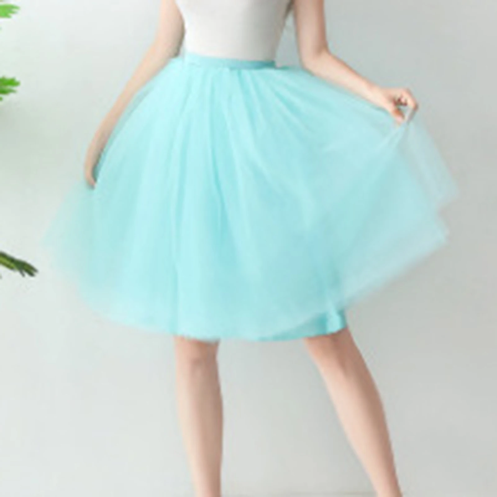 

Adult Solid Colour Tutu Half Bodycon Skirt High Waist Mesh Half Skirt Women's Fashion Mardi Gras Party Short Skirt Tutu Skirt