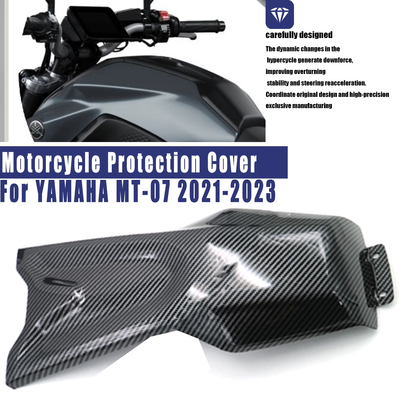 For YAMAHA MT-07 2021-2023 Motorcycle Accessories Front Tank Oil Fuel Gas Protection Cover Middle Shell Fairing Fit