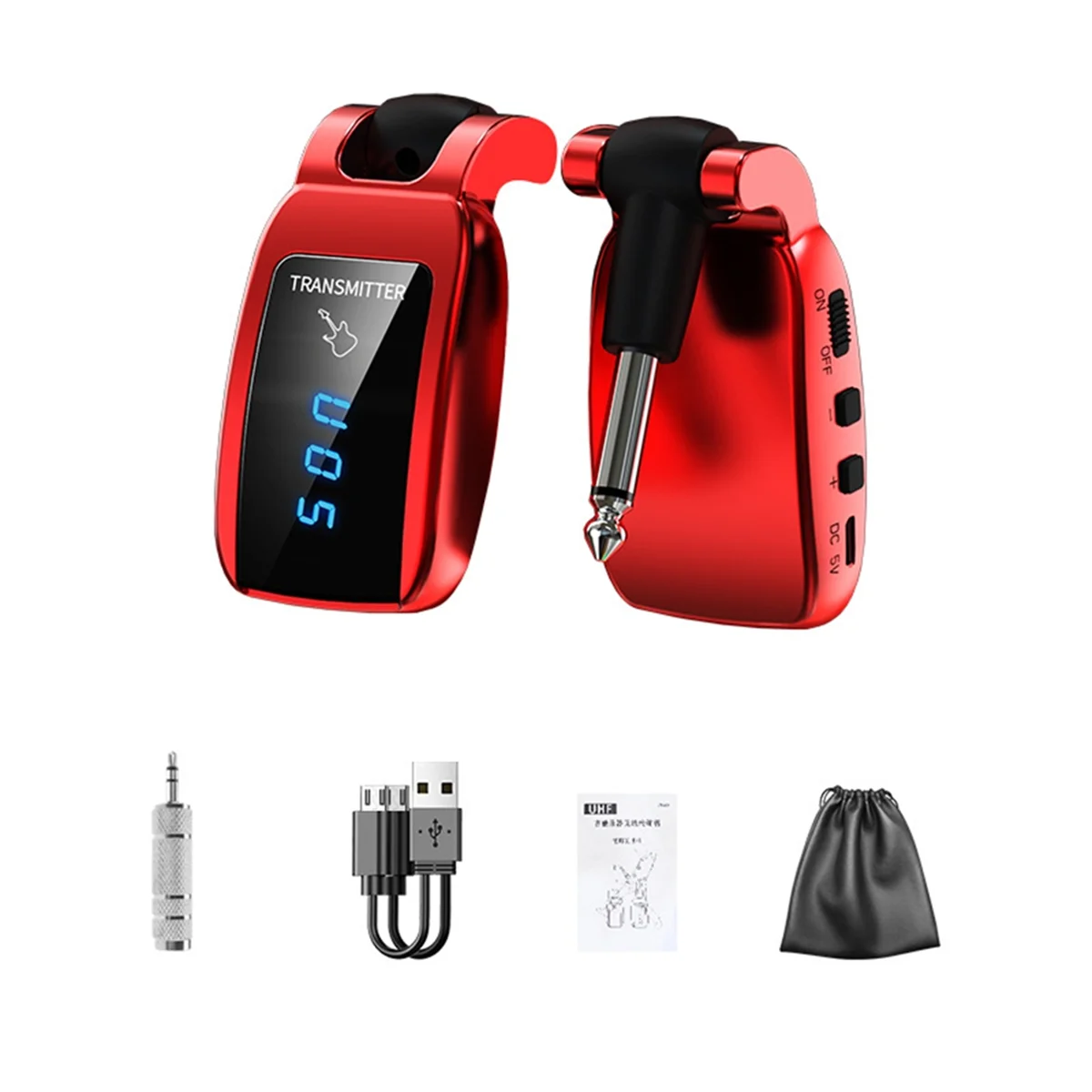 

Portable Guitar Transmitter Receiver For Electric Guitar Red