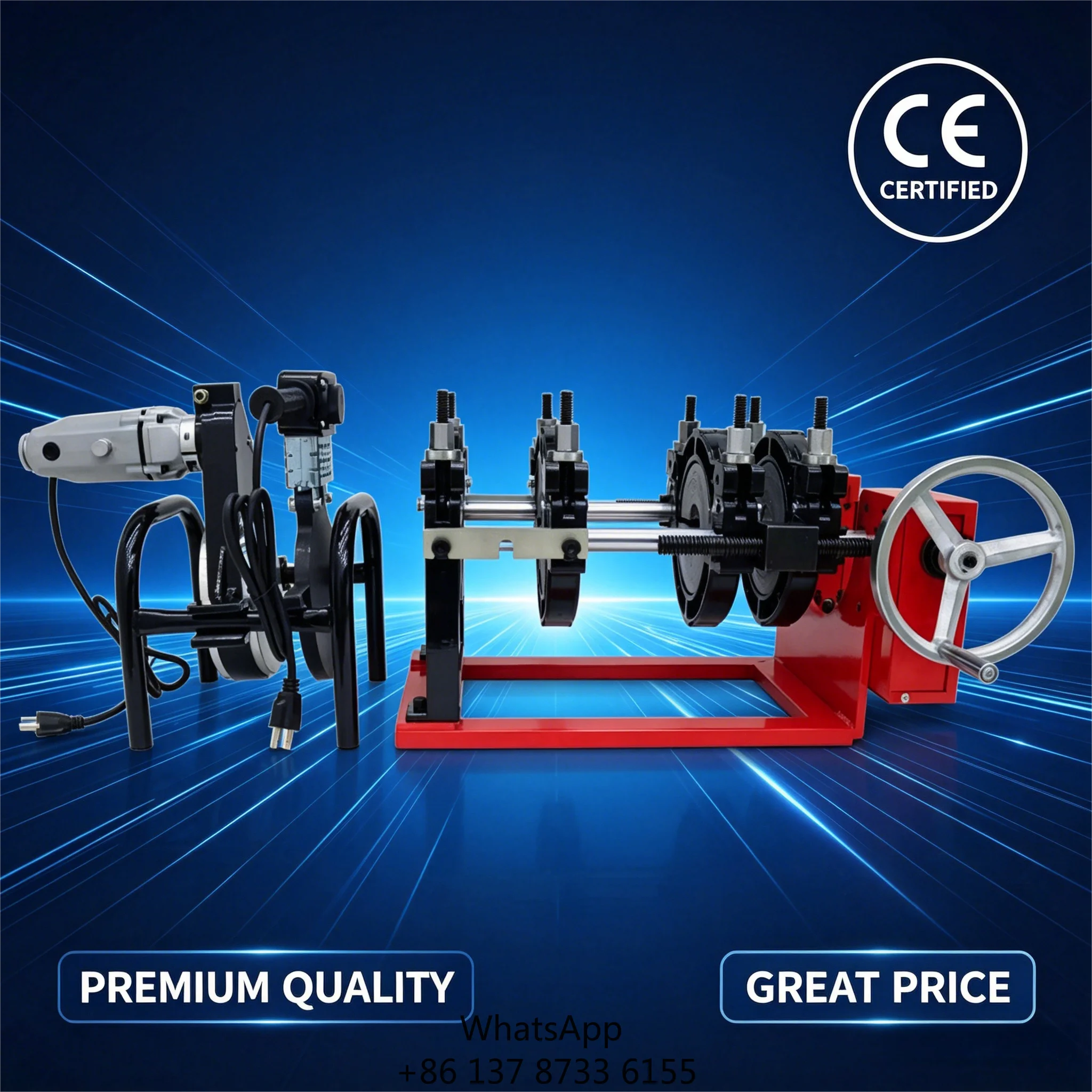 40-200mm Hydraulic Drive 2 Clamps Butt Fusion Welder CE PE/PPR/PP/HDPE Plastic Pipe Welding Machine New 2 Year Warranty