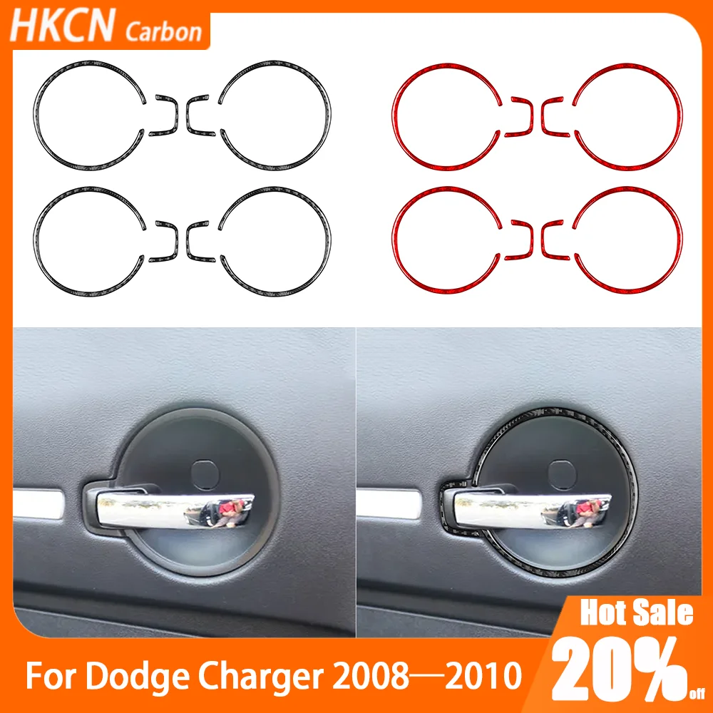 

Carbon Fiber Inner Door Hnadle Frame Puller Ring Car Interior Accessories Cover Trim Sticker Decals For Dodge Charger 2008—2010