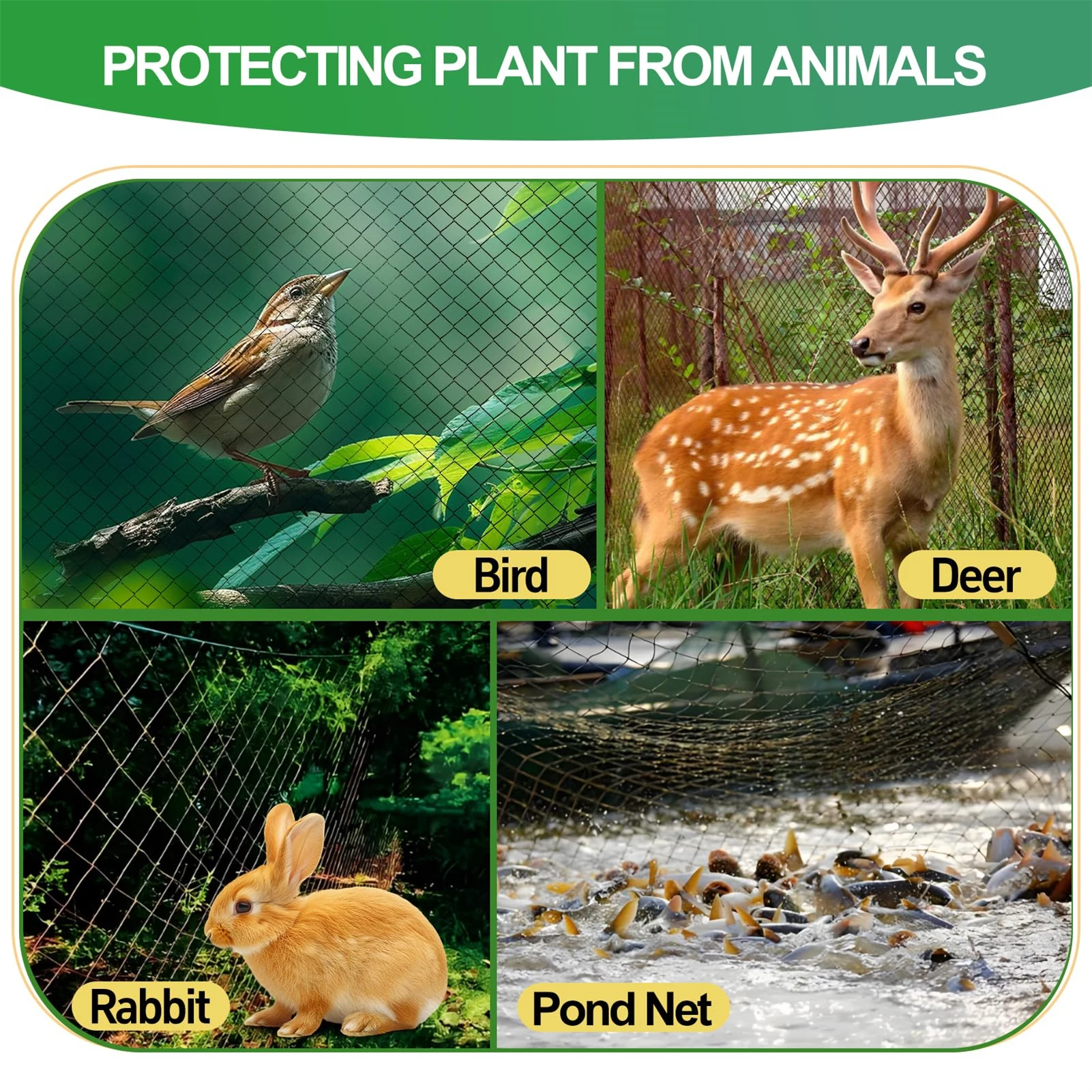 

Polyethylene Bird-proof Net Reusable Protect Trees Anti-Falling Net Child Cat Pet Chicken