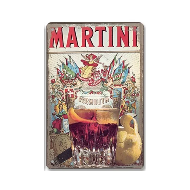 Red Wine Poster Metal Plate Vintage Women Martini Vino Metal Tin Signs Wall Decor for dining Room 8 X 12 Inch