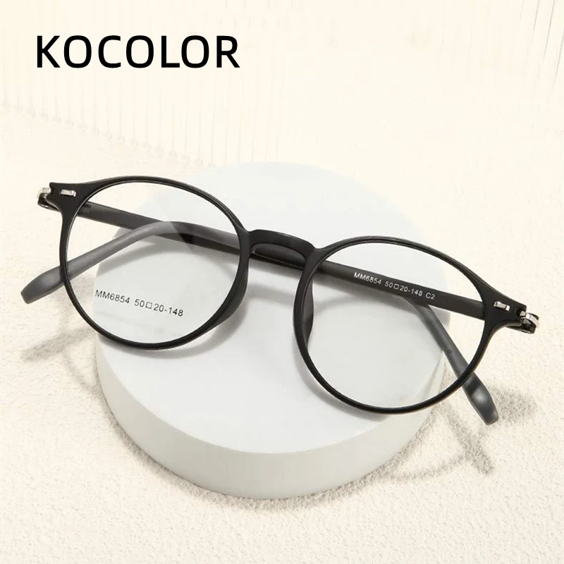 KOCOLIOR New Ultra-light Retro Round Men And Women Glasses Frames Comfortable Small Face Teenagers Optical Prescription Eyewear
