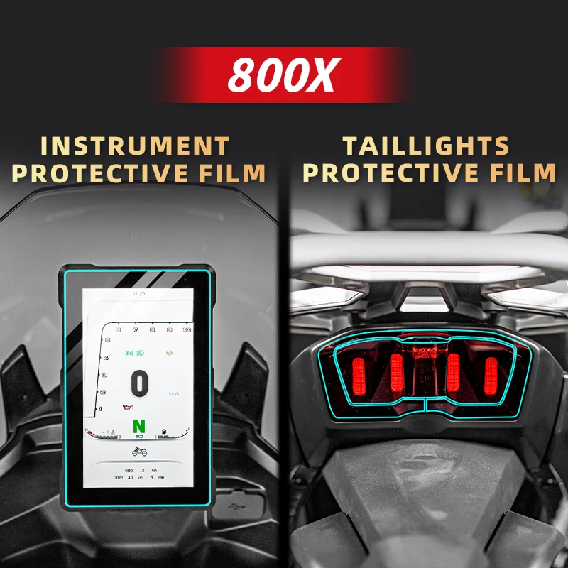For KOVE 800X 800 X Style Bike Accessories Headlight And Taillight Transparent Protective Film Motor Lamp Refit Sticker