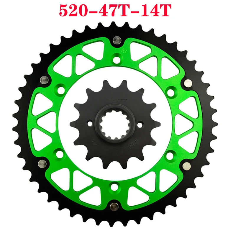 520 Motorcycle 45T~52T 13T 14T Front & Rear Sprocket For KAWASAKI KLX250 SDF SEF 2013-2014 KLX250S 2006-2007 KLX250 KLX 250 S