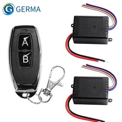 GERMA DC 6V 12V 24V 1CH Wireless RF 433Mhz Remote Control  door Lamp Light Controller  1 Relay receiver module+2CH Transmitter