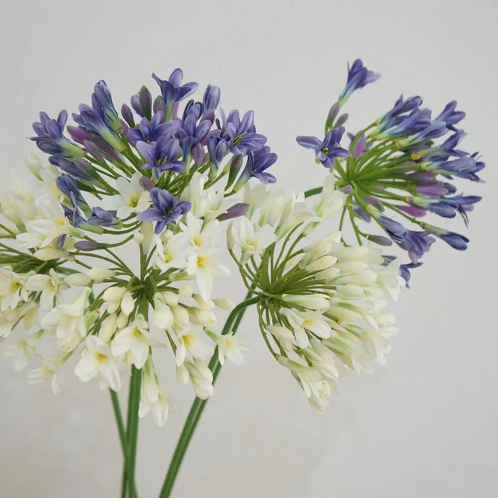 Artificial Agapanthus Flower Real Touch Ultra Vivid Artificial Agapanthus Flower Living Room Bedroom Home Decoration Fake Flower