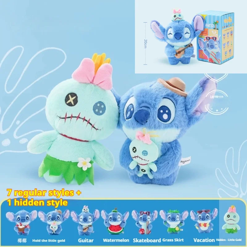 

Плюшевая фигурка куклы Disney Stitch, слепая коробка-милая модная игрушка-сюрприз для подарков на день рождения, коллекционная модная слепая коробка, коллекция