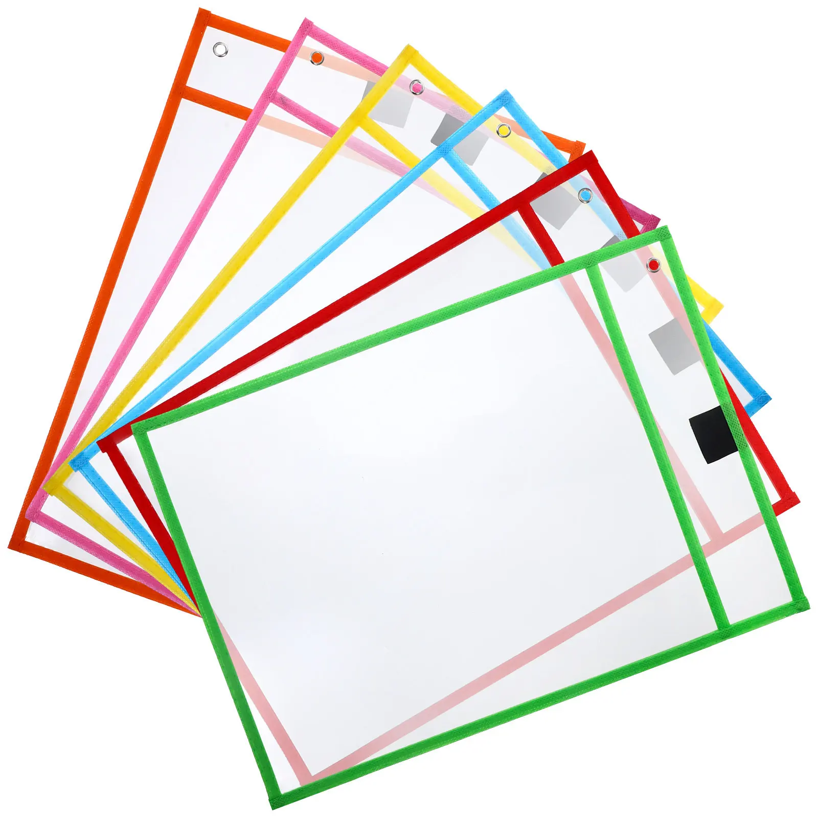

6Pcs Clear Sheet Protectors Paper Covers for Binder Home Office College Lightweight Material Protection
