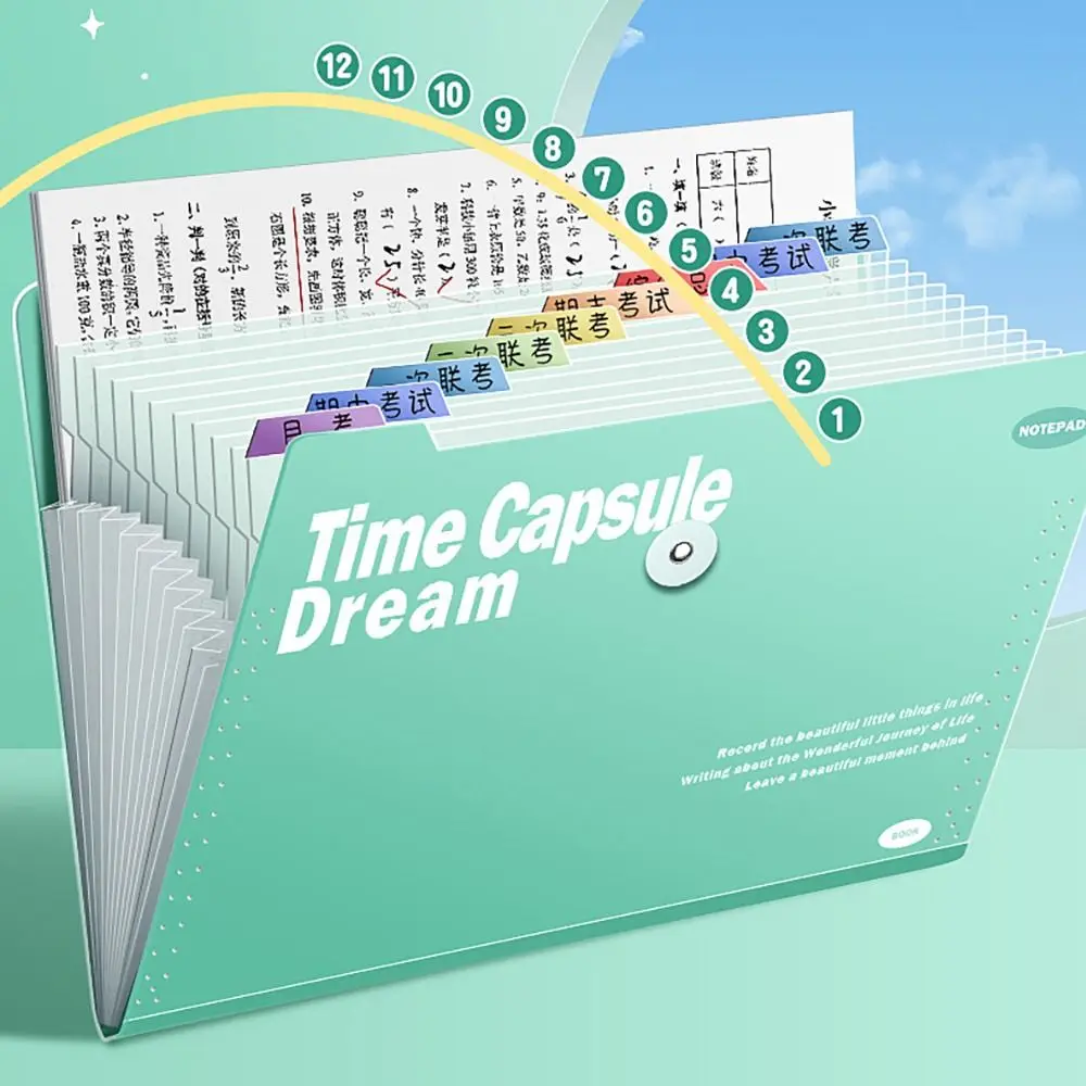 Portable Waterproof A4 File Folder Test Paper Storage 5/8/12 Pockets Organ Bag Classified Storage PP Portfolio Organizer Student