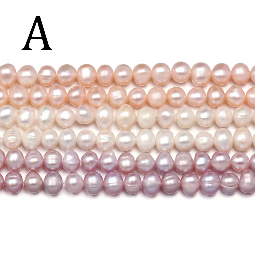 

6-7mm A Potato Shape Pearls Natural Freshwater Pearls White Purple Pink Spacer Beads for Jewelry Making DIY Necklace Accessories