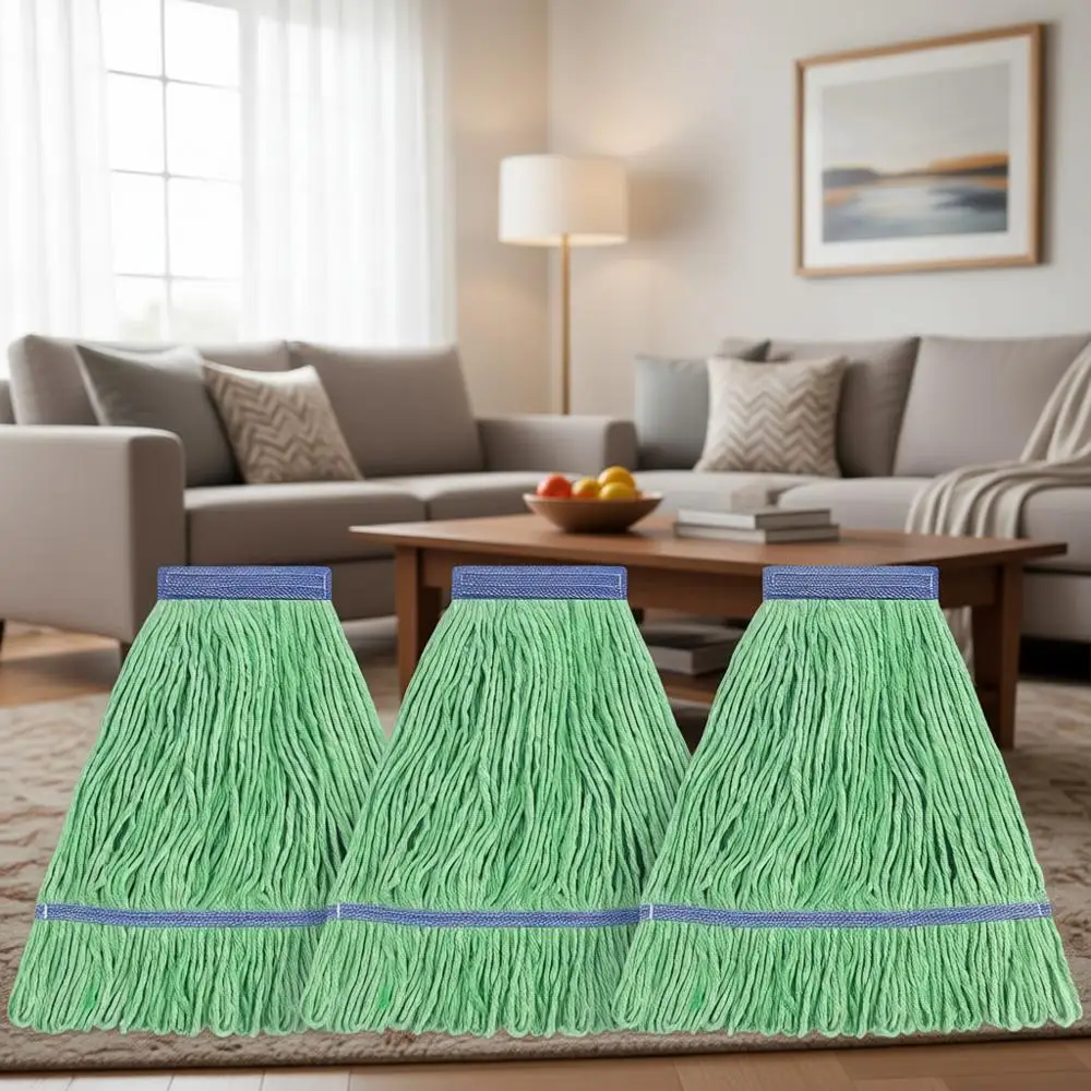 

Прочные промышленные синие хлопковые насадки для швабр с петлевым креплением, 6 штук, зеленые, для общего и специализированного уборки полов