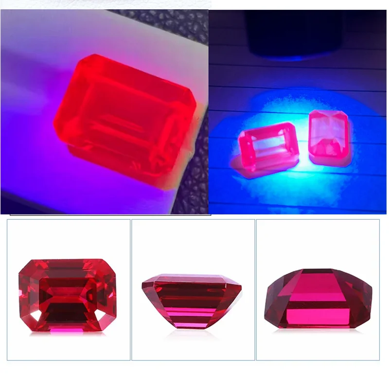 Natural Pigeon Blood Ruby Pass UV Test Ruby 12x16mm 12.50 Cts Sri-Lanka VVS Emerald Cut Loose Gemstone For Jewelry Beads