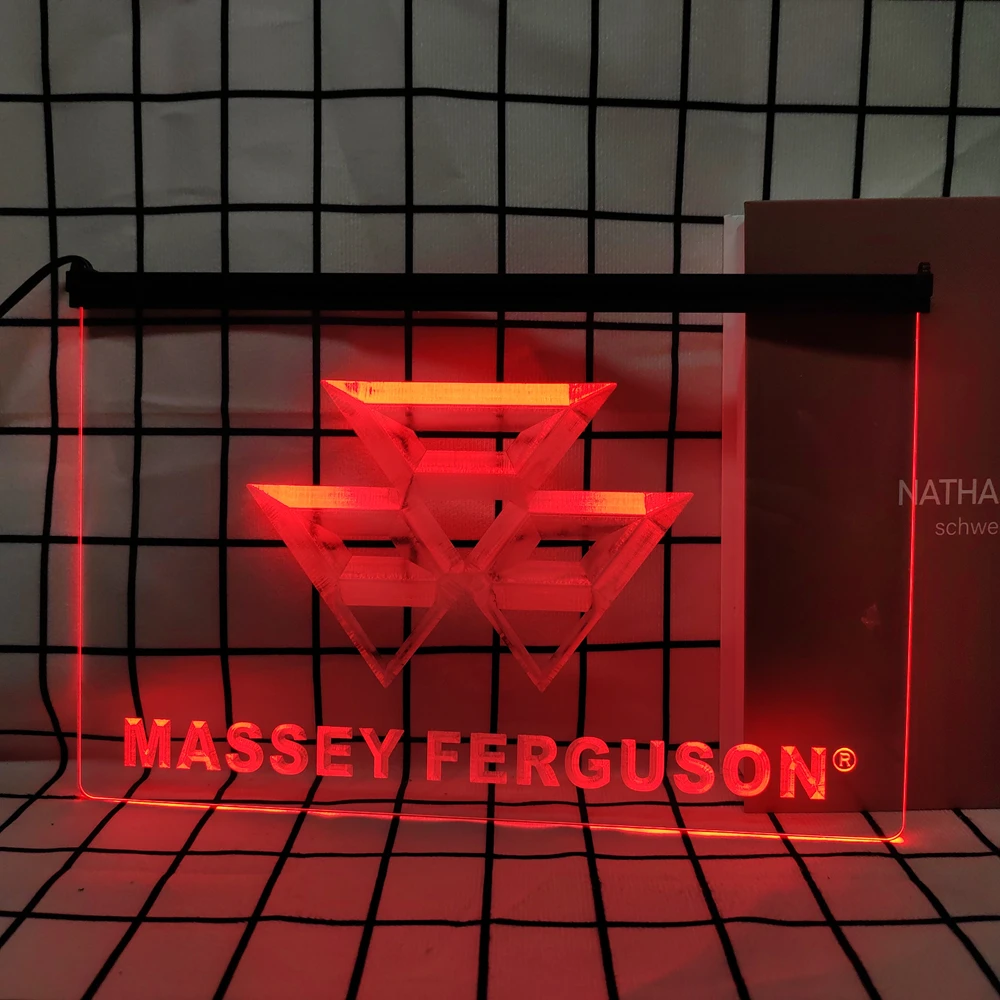 Massey Ferguson Tractor,Retro LED Neon Sign Home Decor with Vintage Plaques and Posters for Room Office Farmhouse