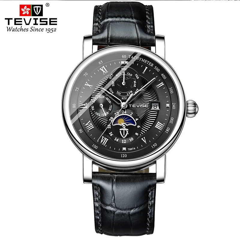 T867A TEVISE Automatic mechanical casual men\'s watch, tourbillon, fully automatic mechanical watch, watch