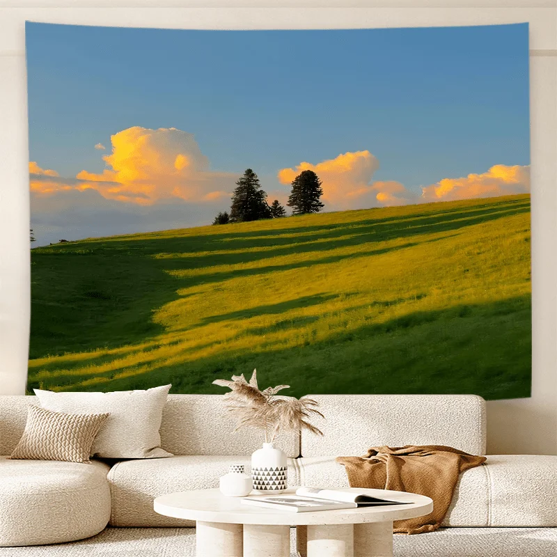 Tapestry Wall Decor Tapestry Clearance Pastoral Landscape Gradient Tapestry Clouds & Grass Living Room Sofa Dining Room Decor