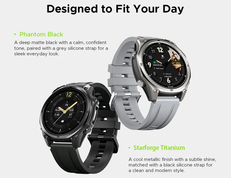 DOOGEE ANYWISE W1 Lite Smartwatch 5ATM Wasserdicht 1,43'' Bildschirm 178 Sportmodi 24-Stunden-Gesundheitsüberwachung Erinnerungsfunktion – Detail 21