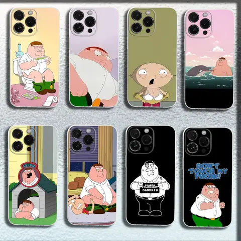 F-Family PETER Guy Phone Case For iPhone 16,15,14,13,12,11 Plus,Pro,Max,XR,XS,X,Plus,SE,Mini Transparent Soft Cover