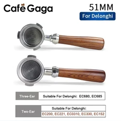 51mm Coffee Bottomless Portafilter For Delonghi ec680 685 With Replacement Filter Basket Naked Portafilter Espresso Machine Tool