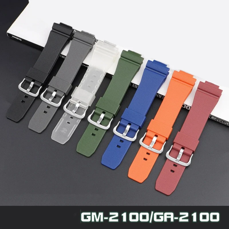 Rubber Watch Strap for Casio G-SHOCK GA-2100 GM-2100 Quick Release Sport Waterproof Men Resin Replacement Wrist Band 16mm