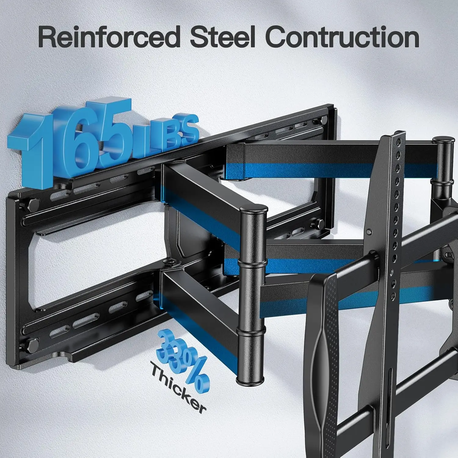 

Full Motion TV Wall Mount for 50”-90” TVs up to 165lbs, TV Mount Bracket Fits 16”18” to 24" Studs, PSXFK1