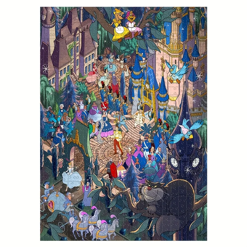 

1000pcs Cinderella Prince's Ball Cartoon Character Puzzle, Wall-Mountable Jigsaw for Adults, Family Interactive Game Gift with