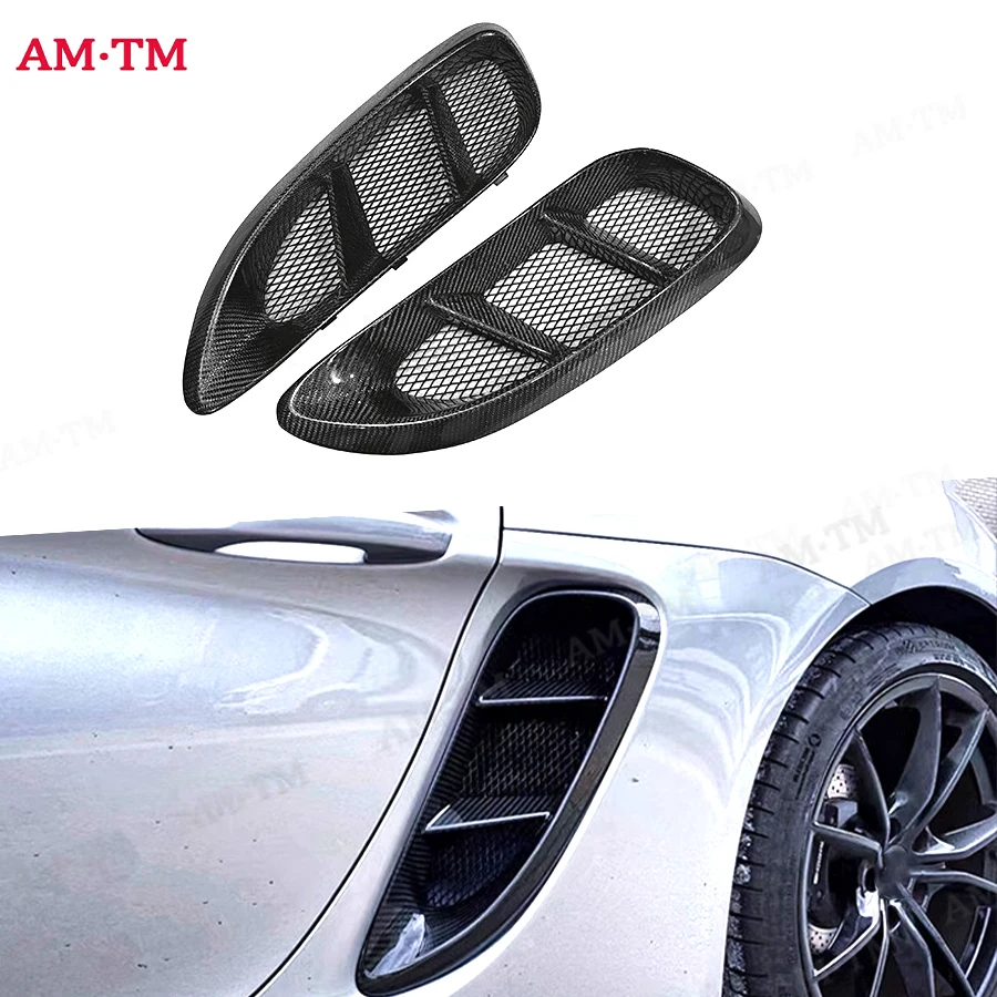 

For Porsche 718 Cayman Boxster Coupe 2016-2020 High quality Carbon Fiber Tuyere Rear Side Fender Intakes Air Vents Trim Cover