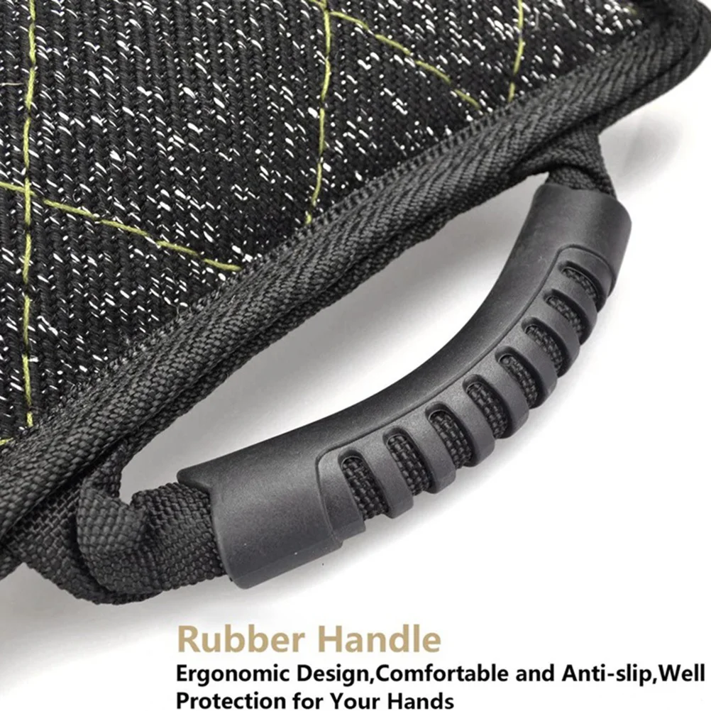 

3 Handles Reinforced Jute Bite Tug Dog Training Pillow Anti-Slip Handle for Puppy Chewing Interactive Games Dog Bite Tug