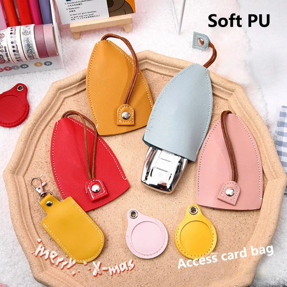 Key Storage Organizer Anti-scratch Anti-dust Waterproof Pull Out Type Key Bag Faux Leather Access Card Key Package For Daily Use