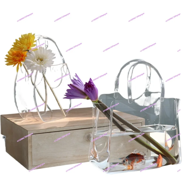 

Acrylic bag hydroponic vase Internet celebrity ornament decoration living room fish tank flower pot creative home