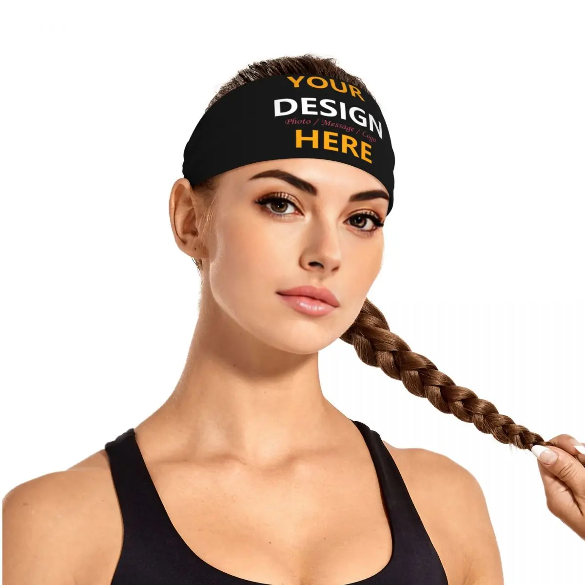 Custom Custom Your Design Here Sports Sweatband for Cycling Personalized Customized Logo Printed Quick Drying Headband Men Women