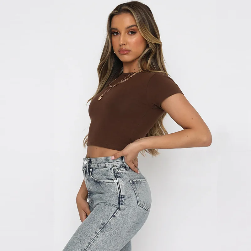 Vintage Clothes for Women Solid Color Short Style Crop Top Sexys Y2k Tops Woman 2025 Aesthetic Women's Blouses Harajuku Summer