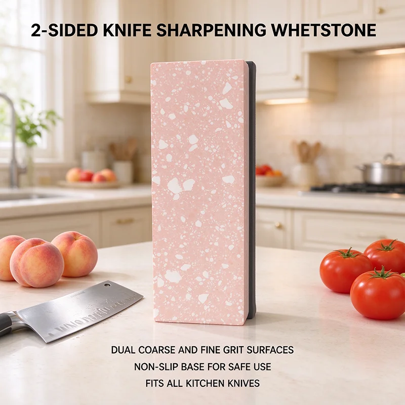 Kitchen Knife Sharpening Stone, Water Sharpening Double-Sided Whetstone 1000/8000 Grit, Grinding Stone Sharpener Kit for Kitchen