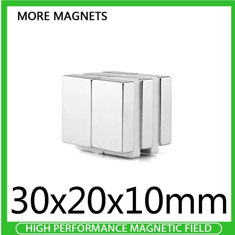 

1/2/5PCS 30x20x10mm Block Neodymium Magnet N35 Powerful Magnet Rare Earth Strong Magnets Magnetic Sheet