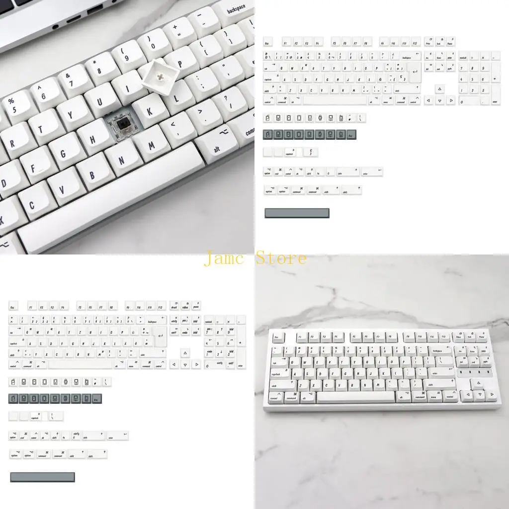 

LX0B MAC-layout Keycap Set High Quality PBT Dye-sub Keycaps for Mechanical keyboard